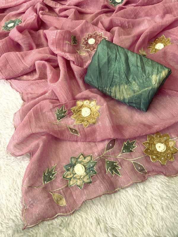 Crush Silk Hand Work Saree