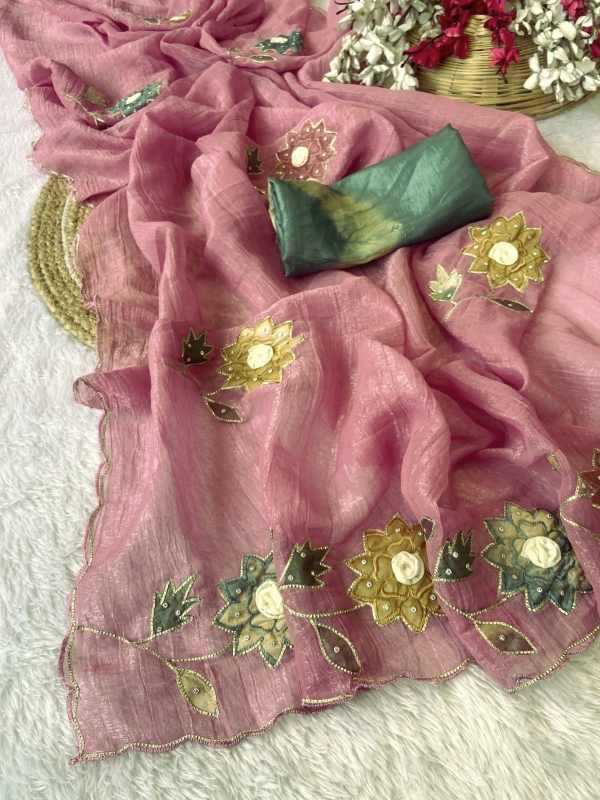 Crush Silk Hand Work Saree