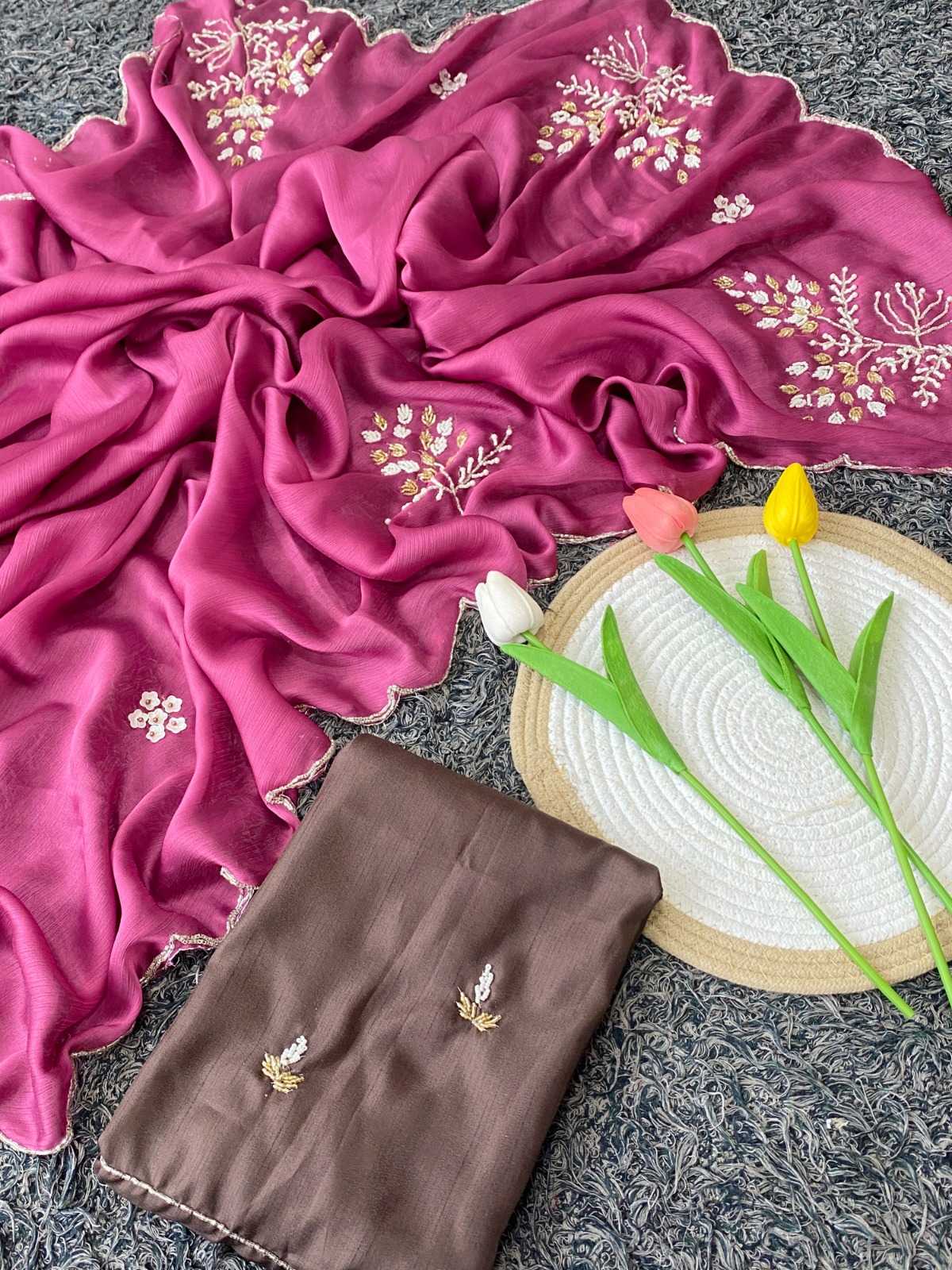 Pari Satin Designer Saree