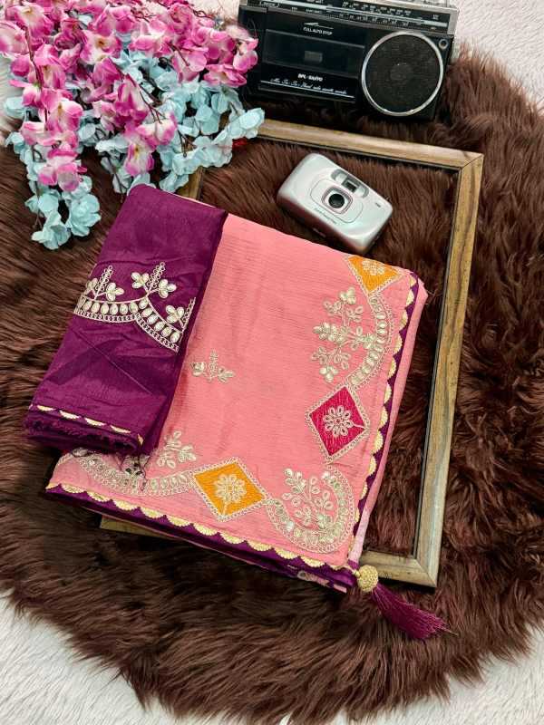 Chinon Gota Patti Saree