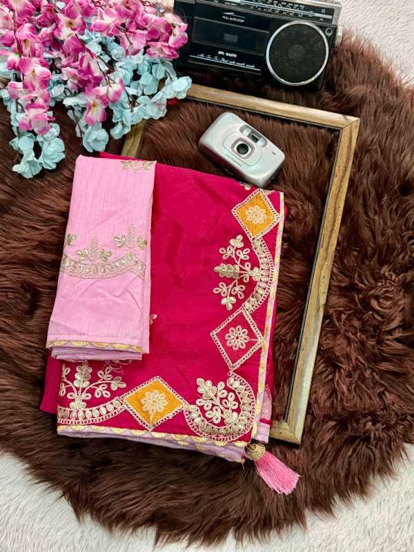 Chinon Gota Patti Saree