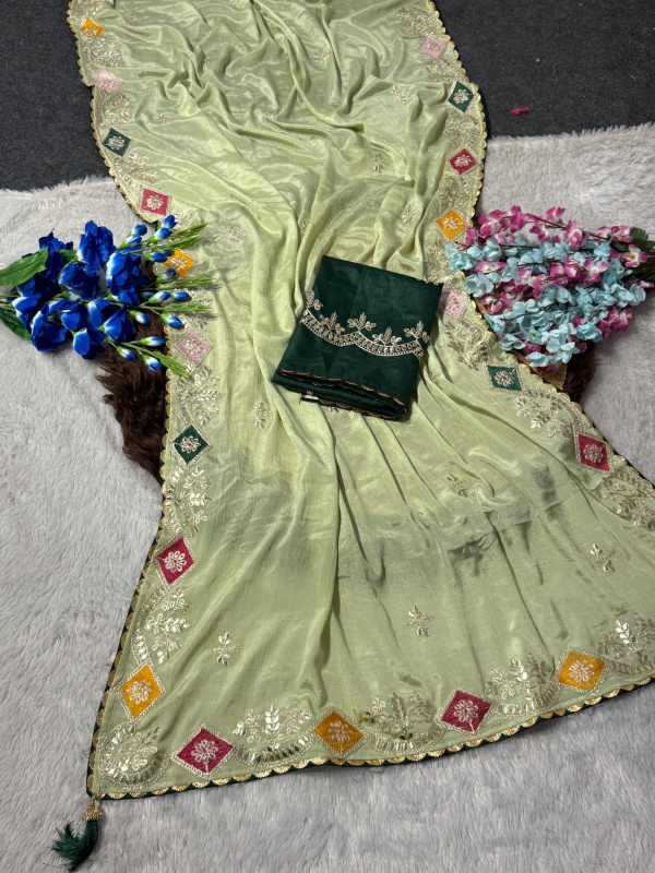 Chinon Gota Patti Saree