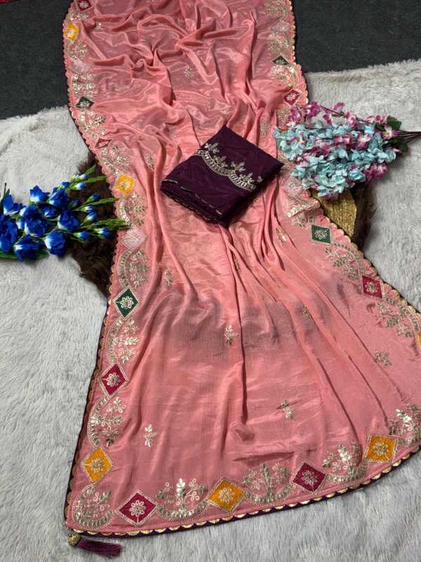 Chinon Gota Patti Saree