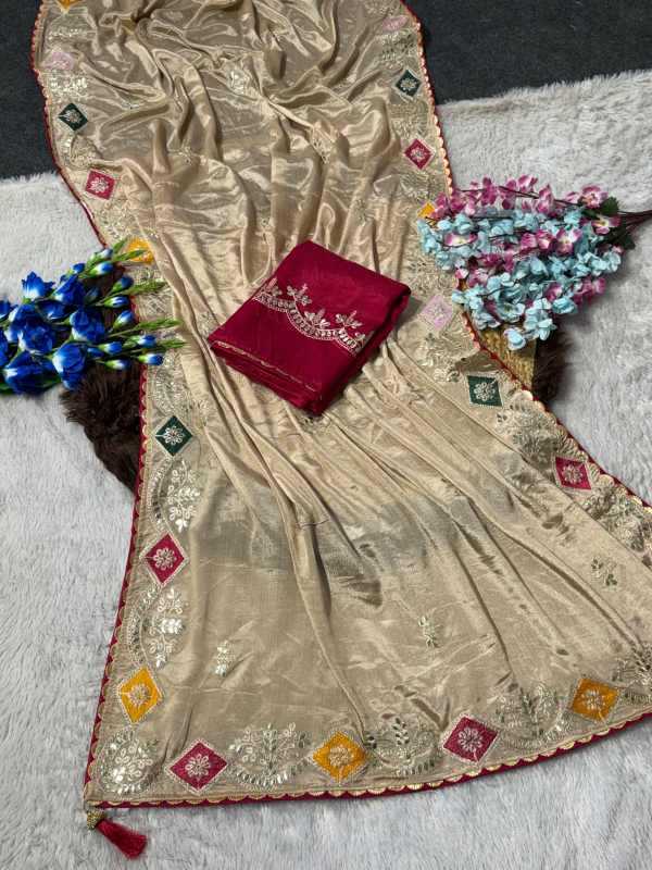 Chinon Gota Patti Saree