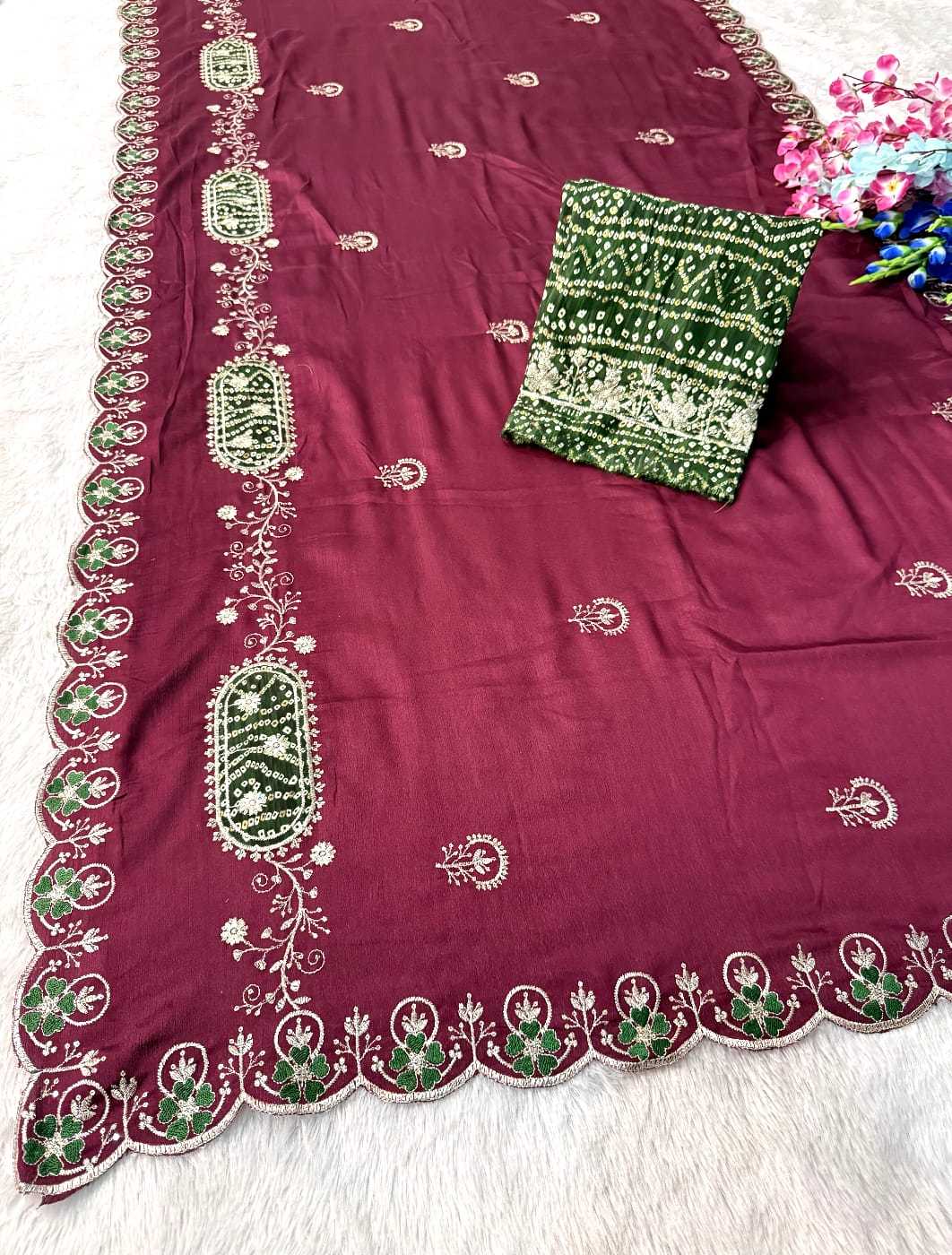 Chinon Printed Saree