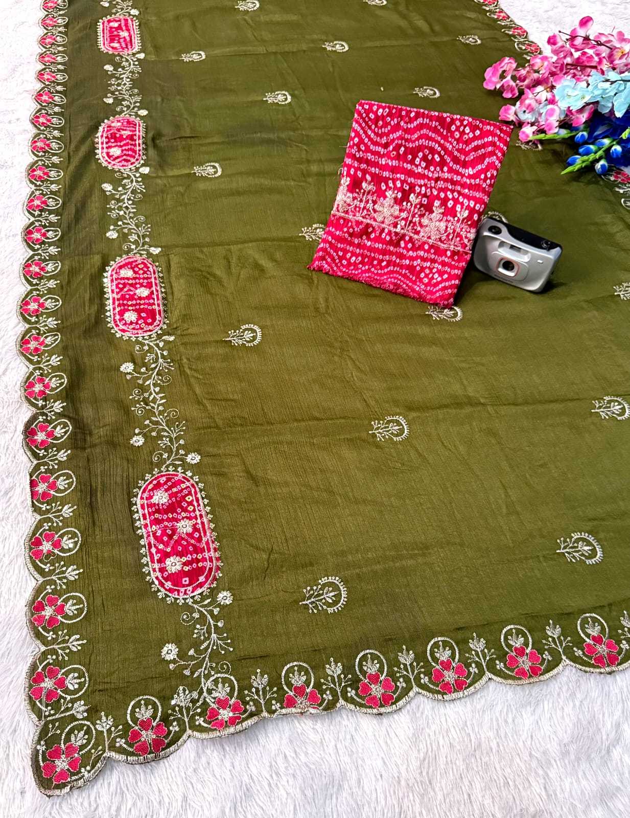 Chinon Printed Saree