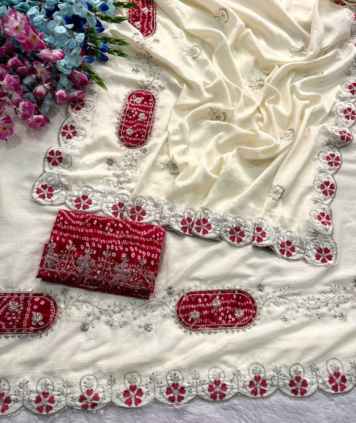 Chinon Printed Saree