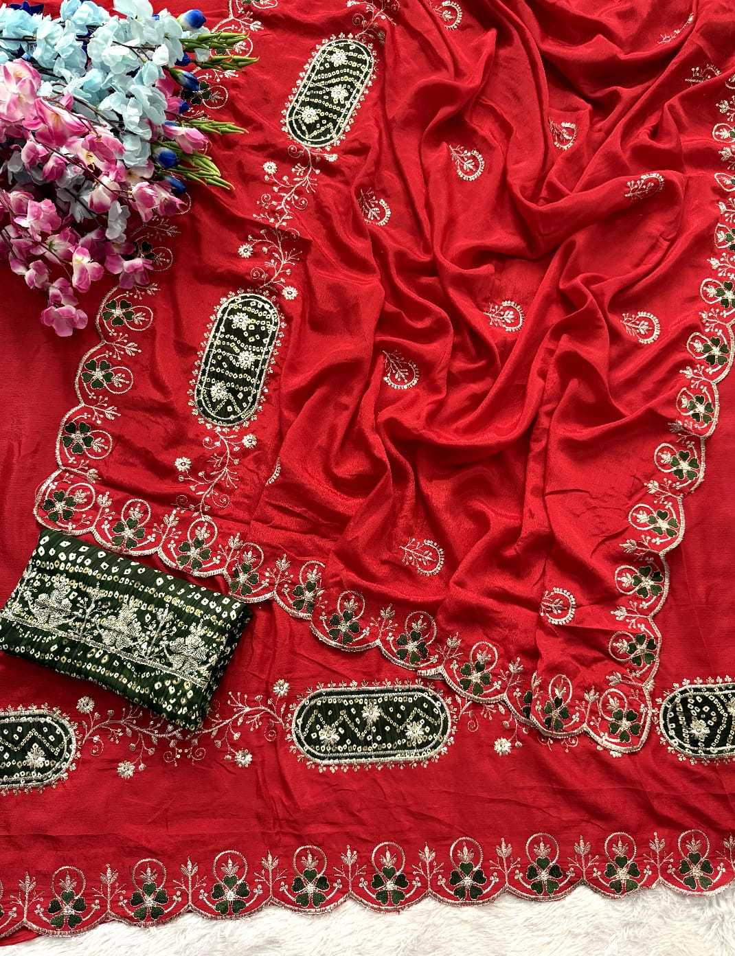 Chinon Printed Saree