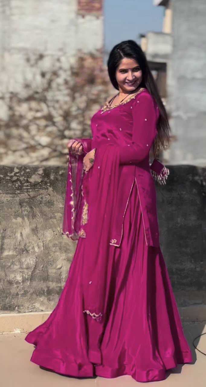 Crepe Silk Designer Lehenga