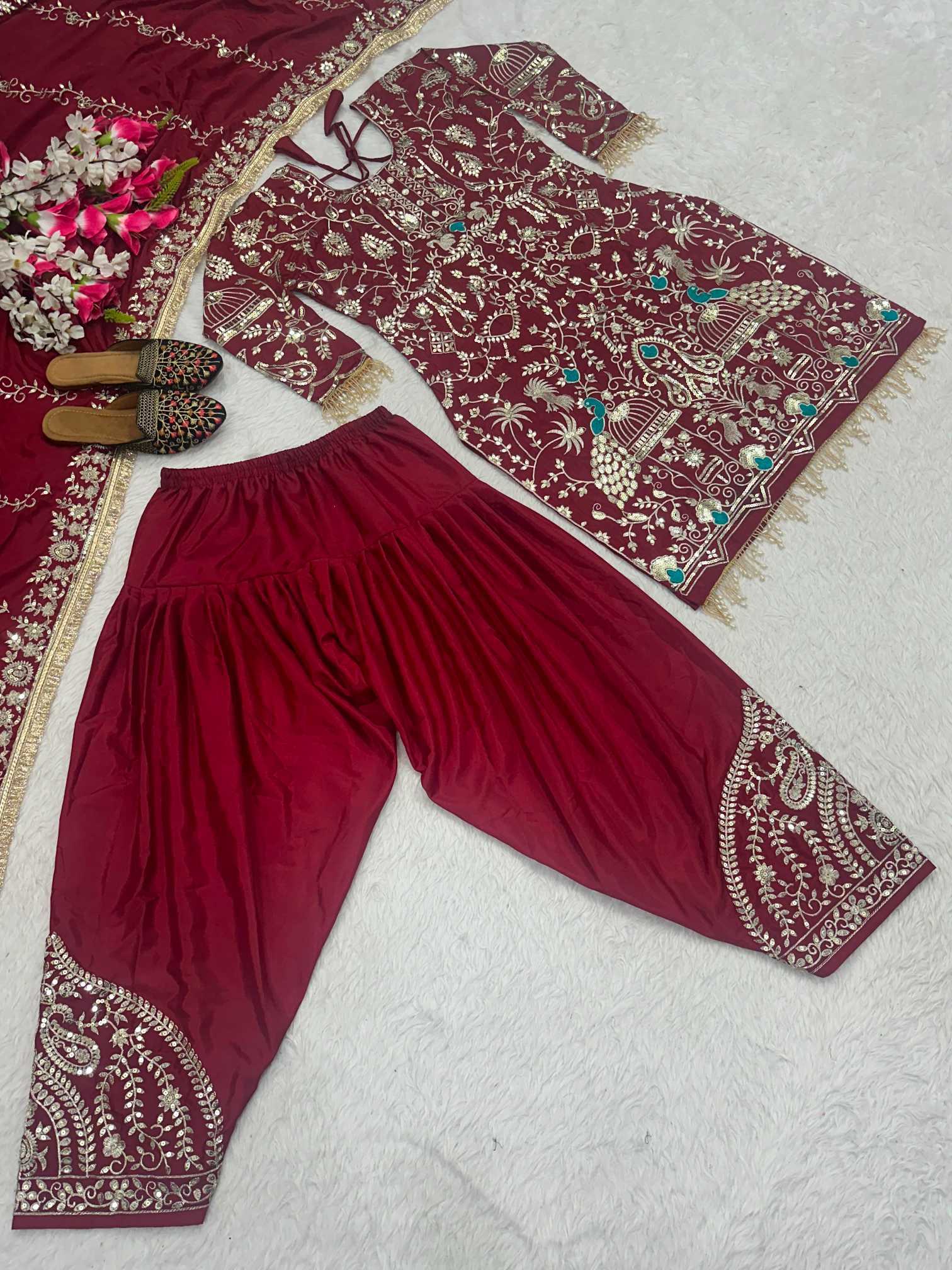Crepe Embroidery Suit