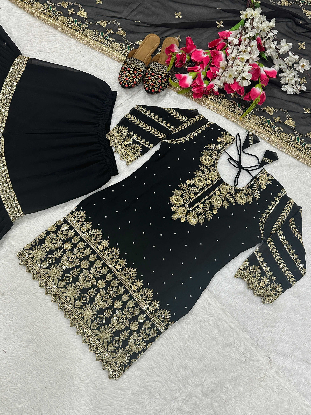 Faux Georgette Sharara Salwar Suit 1246