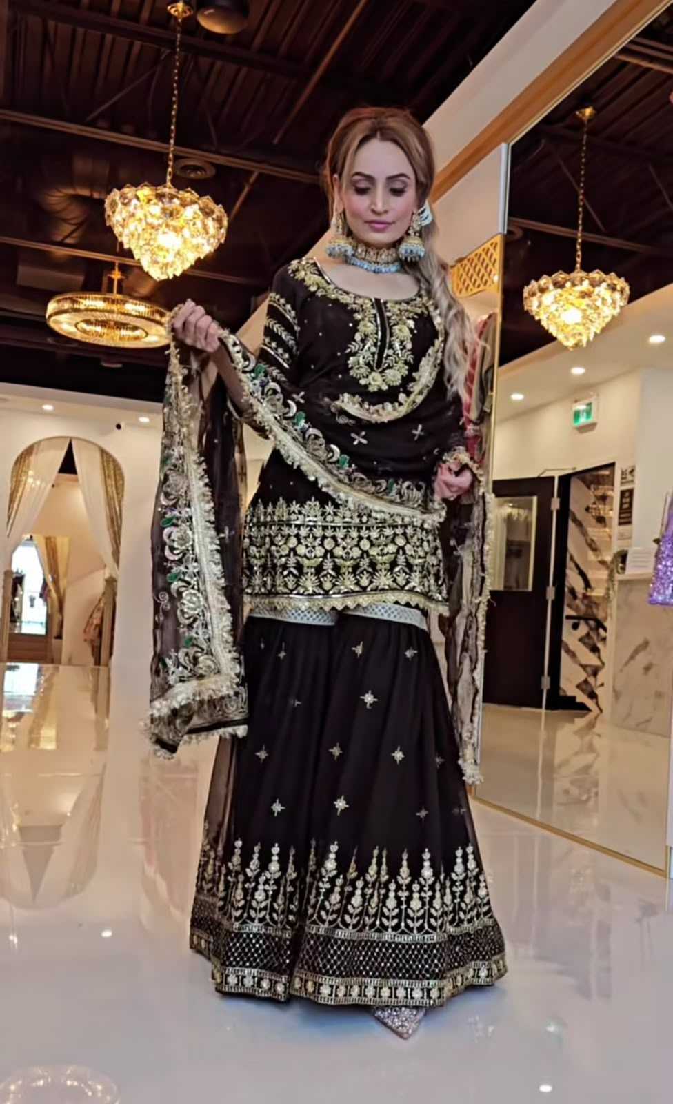 Faux Georgette Sharara Salwar Suit 1246