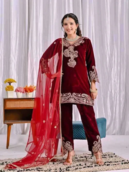 Viscose Embroidery Suit