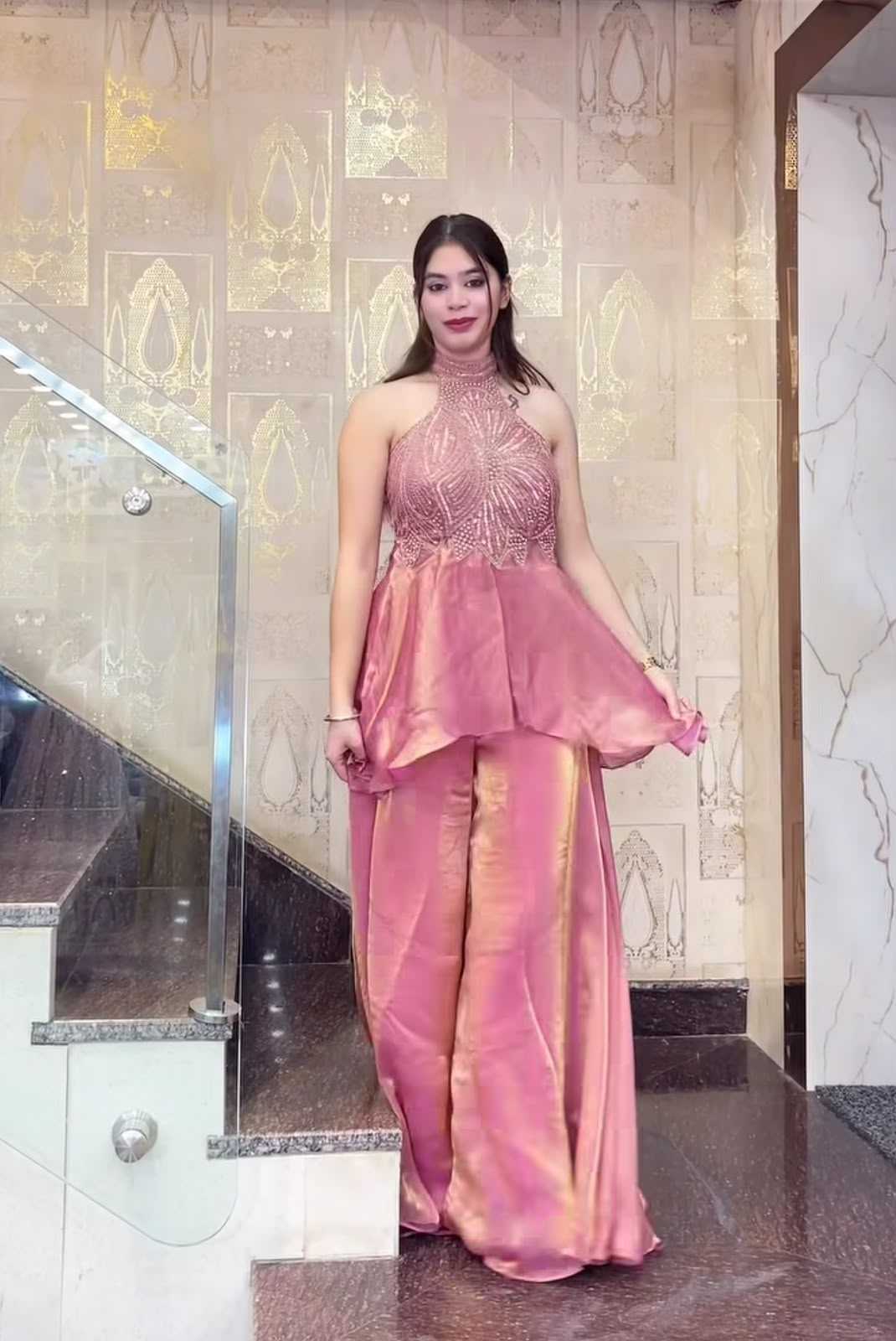 Fendy Cotton Suit in Pink