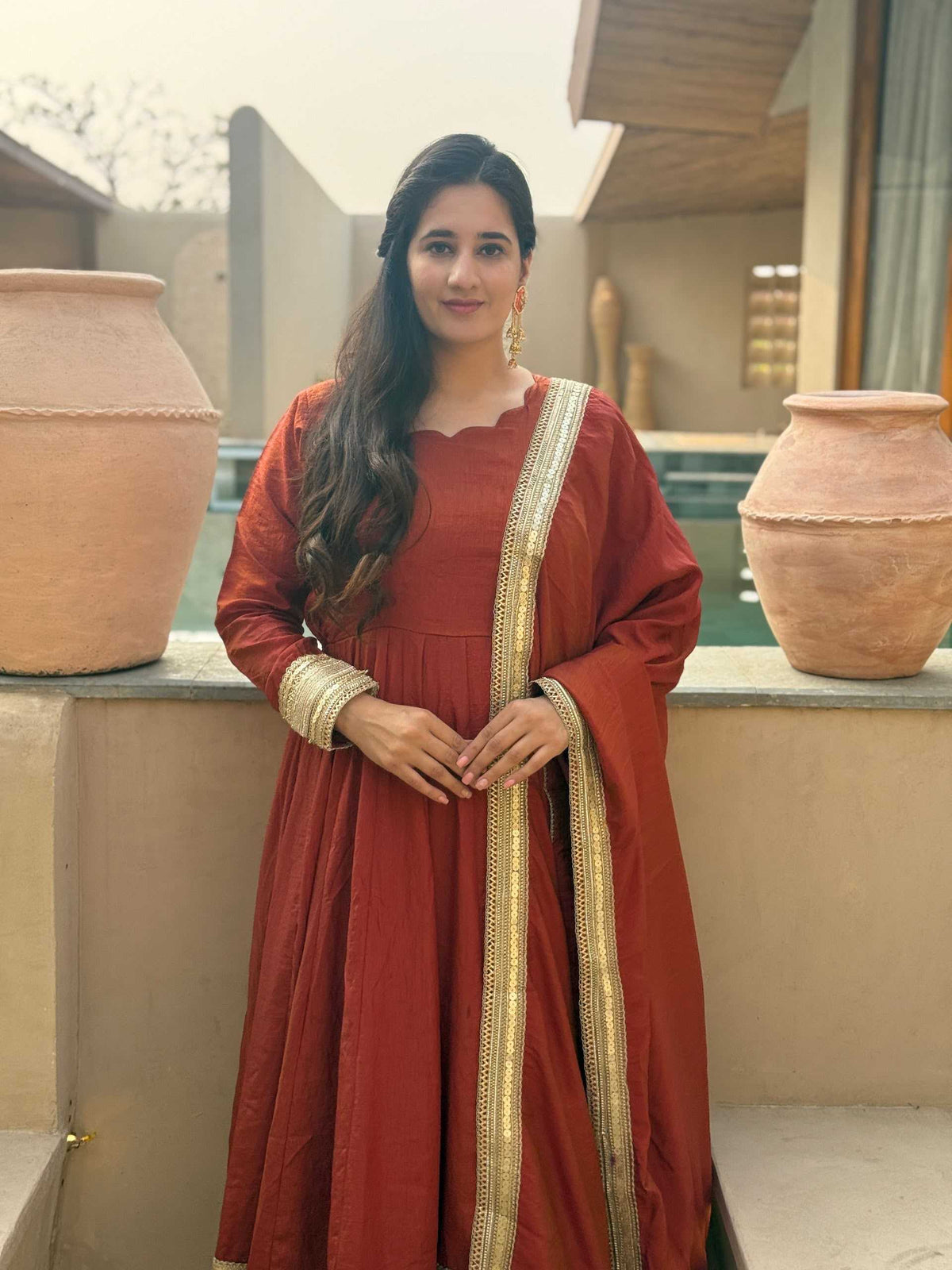 Soft Vichitra Embroidery Suit