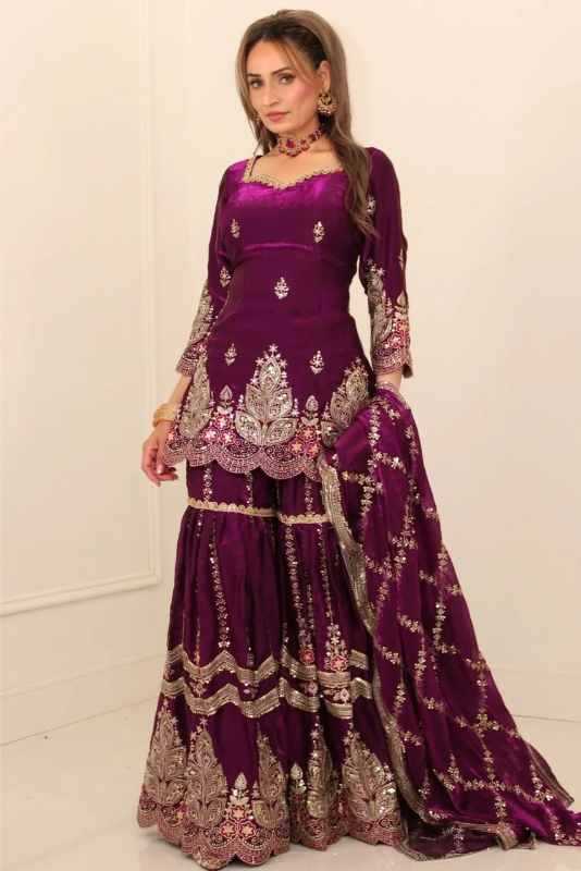 Fendy Sharara Salwar Suit in Green