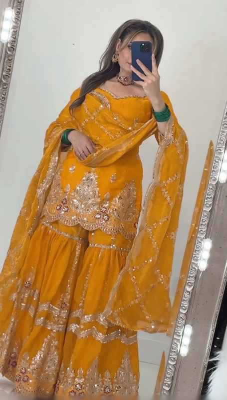 Fendy Sharara Salwar Suit in Green