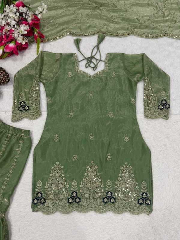 Fendy Sharara Salwar Suit in Green