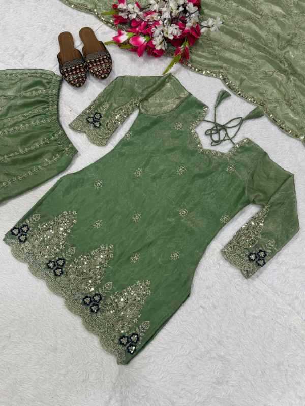 Fendy Sharara Salwar Suit in Green