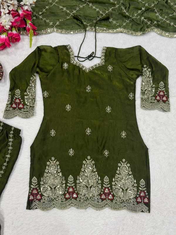 Fendy Sharara Salwar Suit in Green
