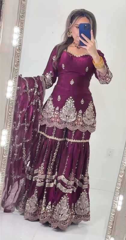Fendy Sharara Salwar Suit in Green