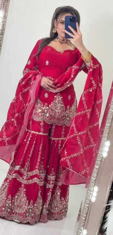Fendy Sharara Salwar Suit in Green