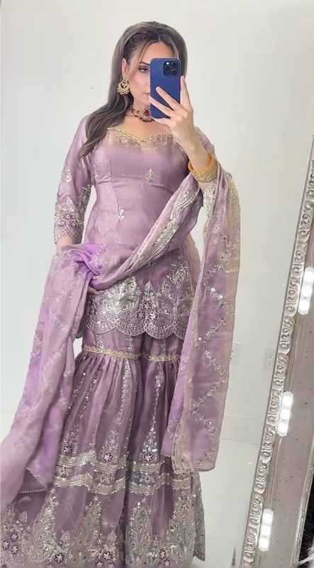 Fendy Sharara Salwar Suit in Green