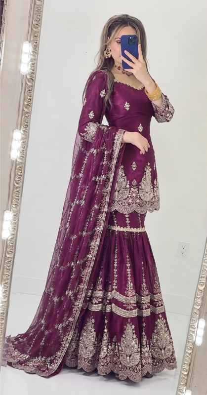 Fendy Sharara Salwar Suit in Green
