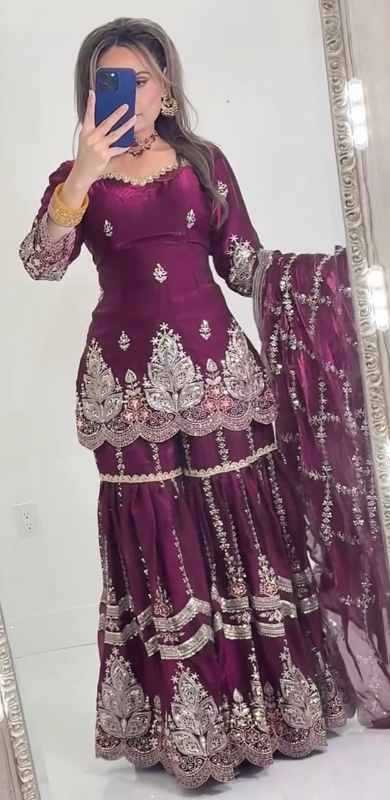 Fendy Sharara Salwar Suit in Green