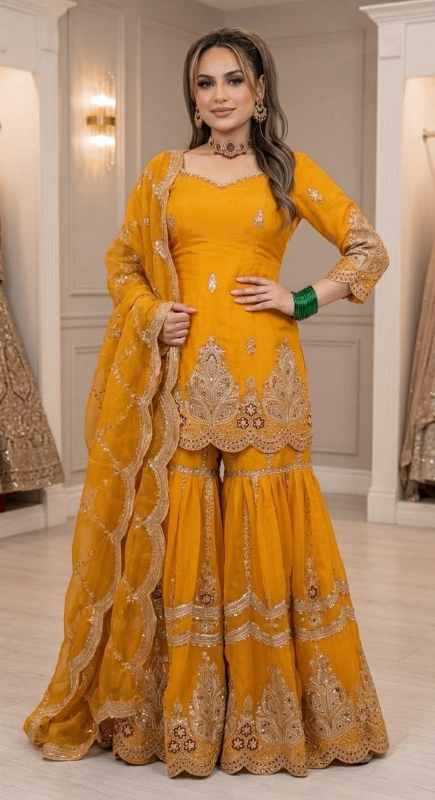 Fendy Sharara Salwar Suit in Green
