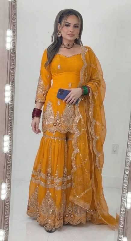 Fendy Sharara Salwar Suit in Green