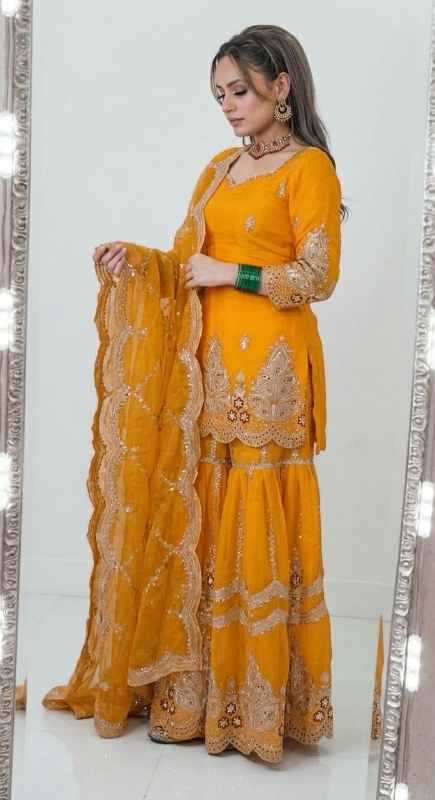 Fendy Sharara Salwar Suit in Green