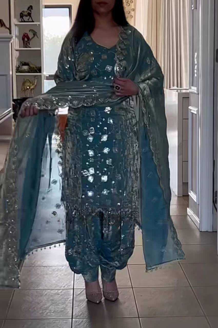 Crush Silk Embroidery Suit 5051