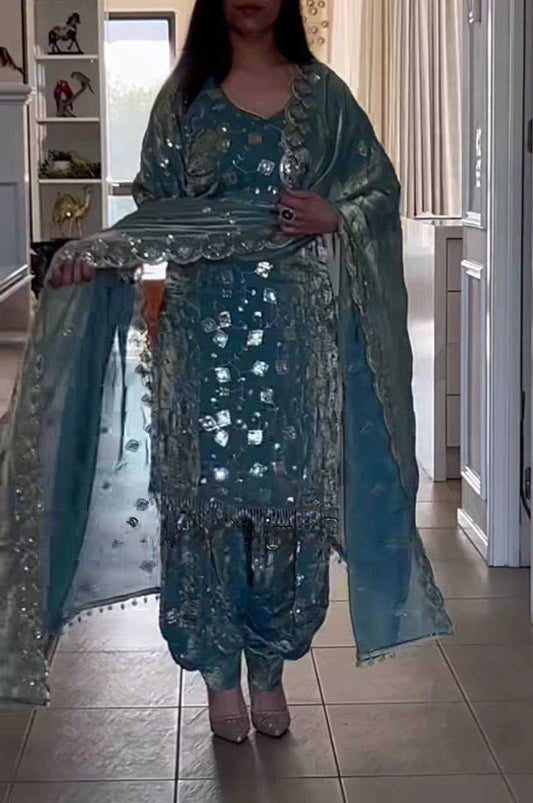Crush Silk Embroidery Suit 5051