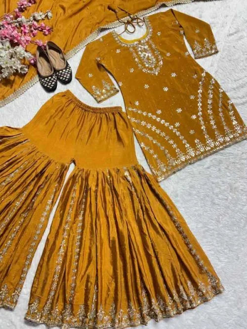 Chinon Silk Sharara Salwar Suit 5063
