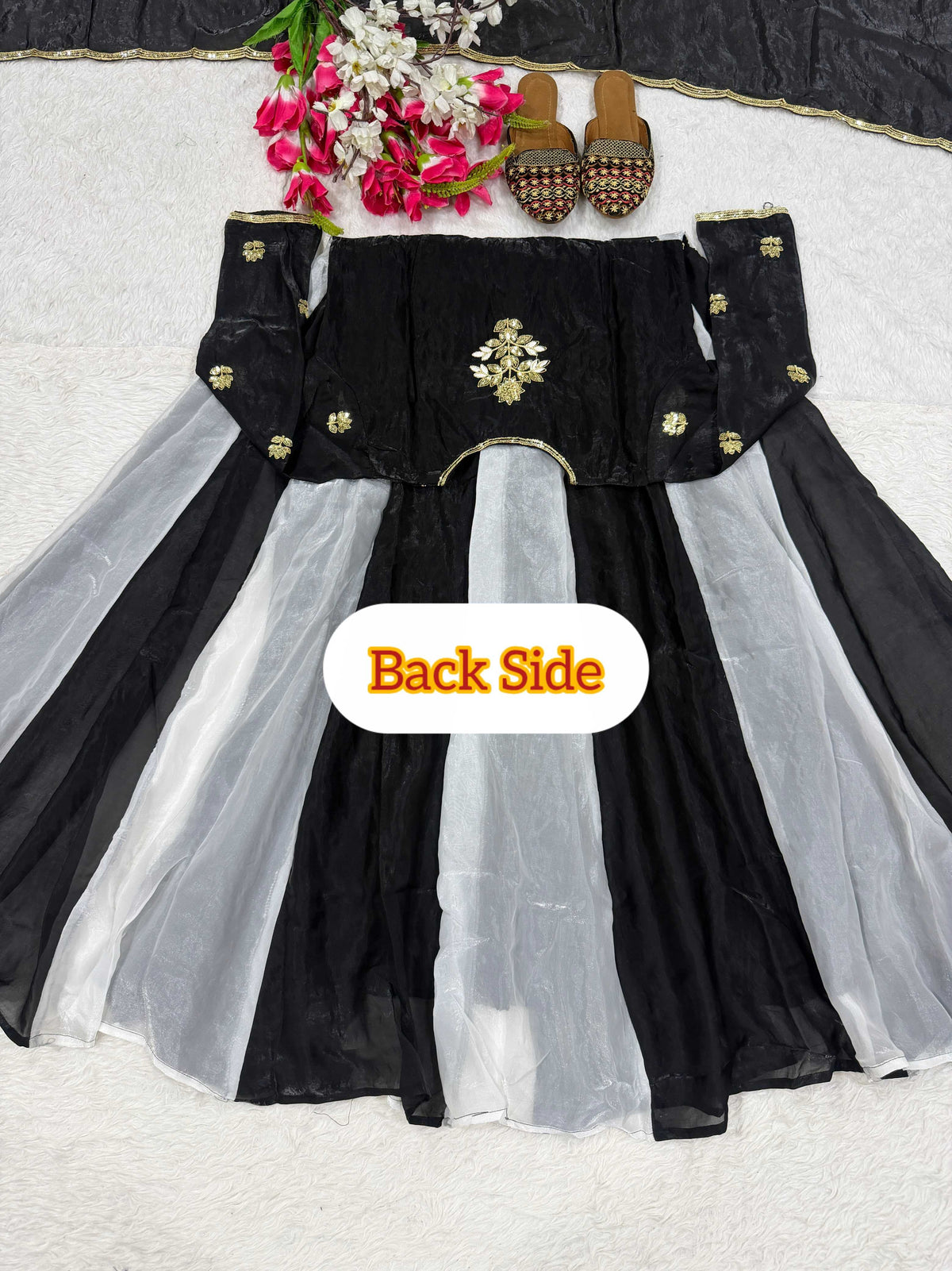 Fendy Embroidery Suit in Black