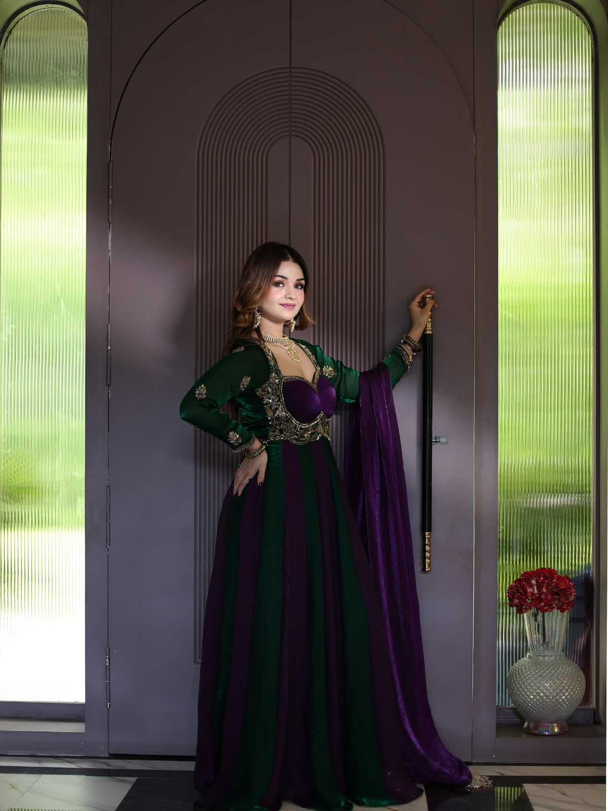 Fendy Embroidery Suit in Black