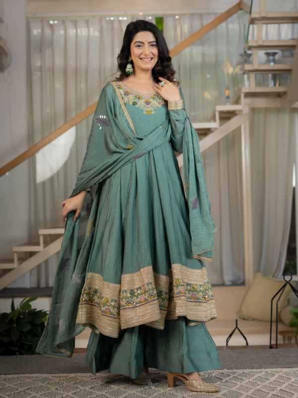 Rangoli Silk Embroidery Suit 5073