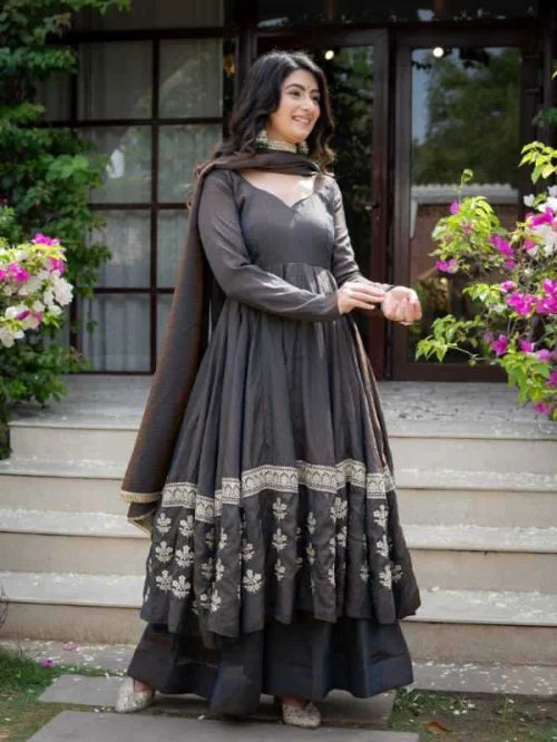 Vichitra Silk Palazzo Suit