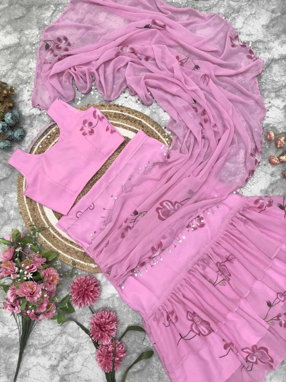 Faux Georgette Ready To Wear Saree 9238