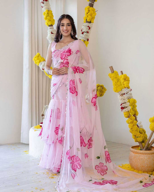 Faux Georgette Ready To Wear Saree 9238