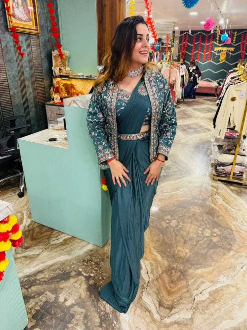 Satin Silk Ready To Wear Saree