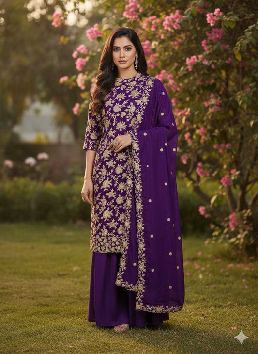 Chinon Silk Embroidery Suit 9264