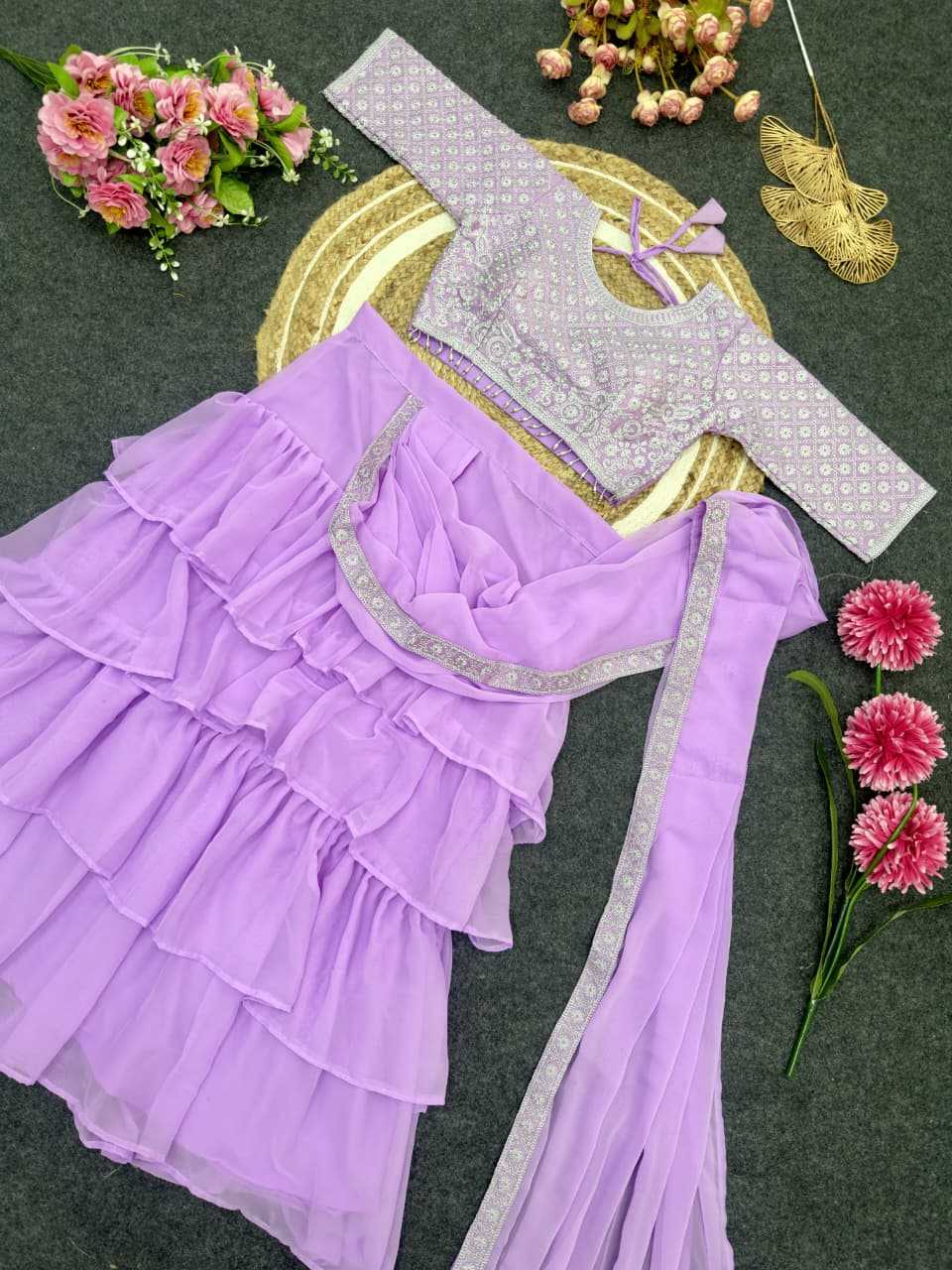 Faux Georgette Ready To Wear Saree