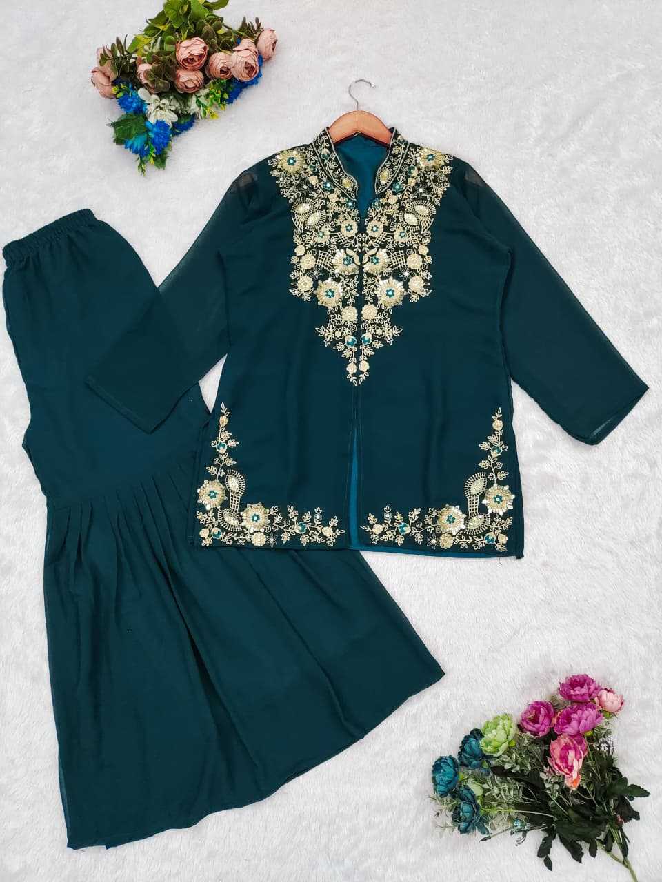 Georgette Embroidery Suit in Red