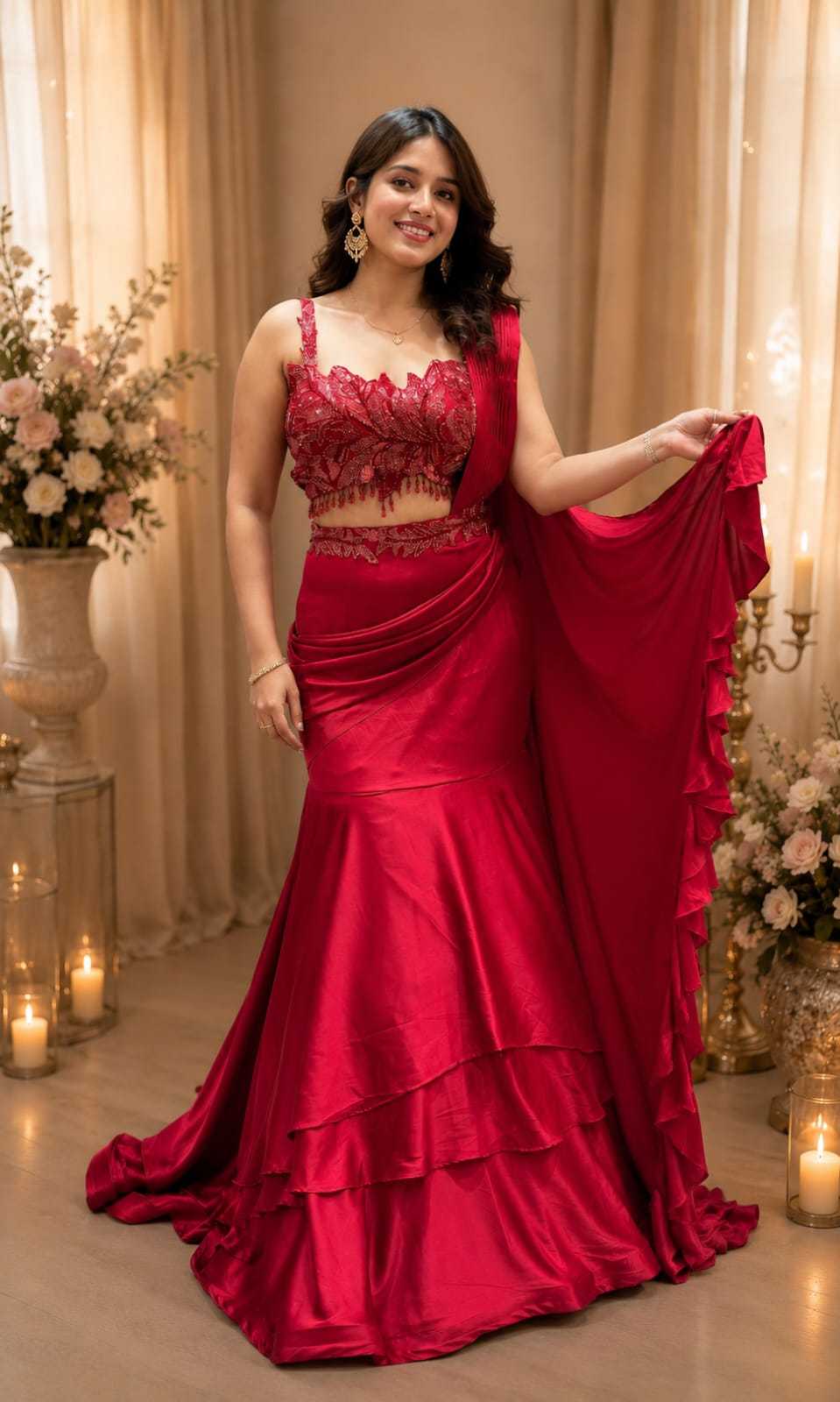 Crepe Silk Designer Saree 9340