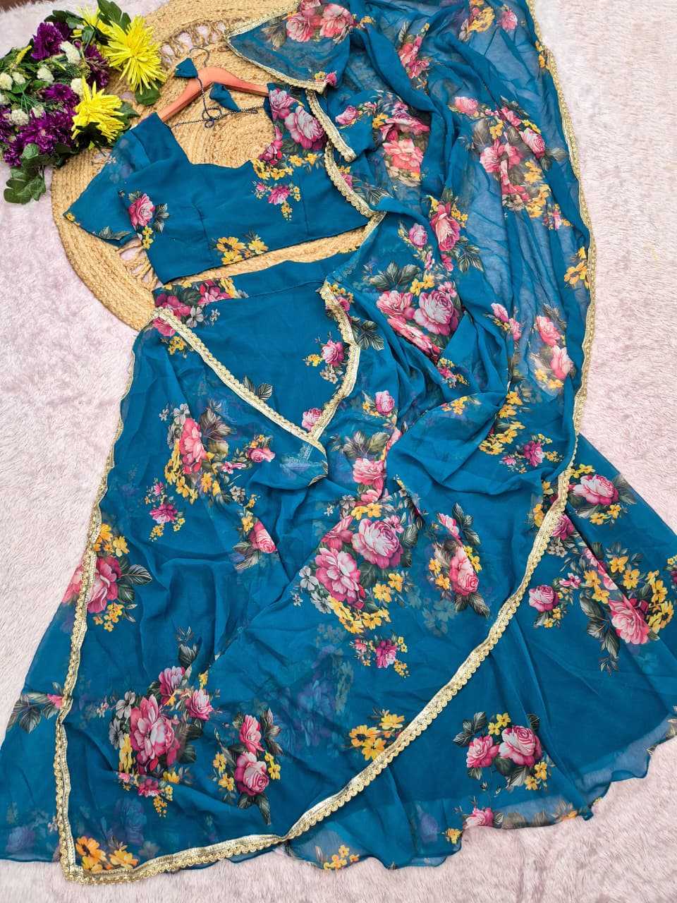 Georgette Fancy Lehenga in Yellow