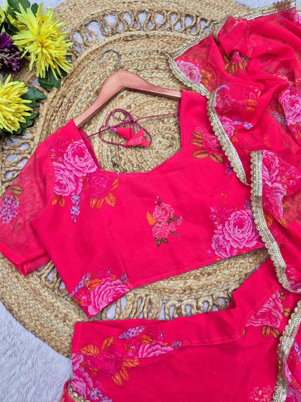 Georgette Fancy Lehenga in Yellow