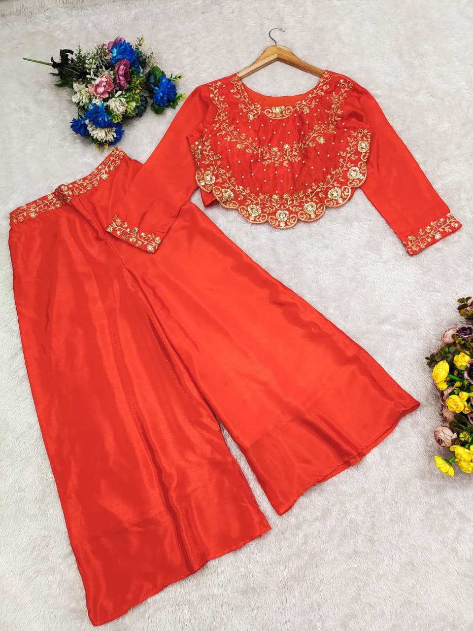 Chinon Silk Embroidered Kurti
