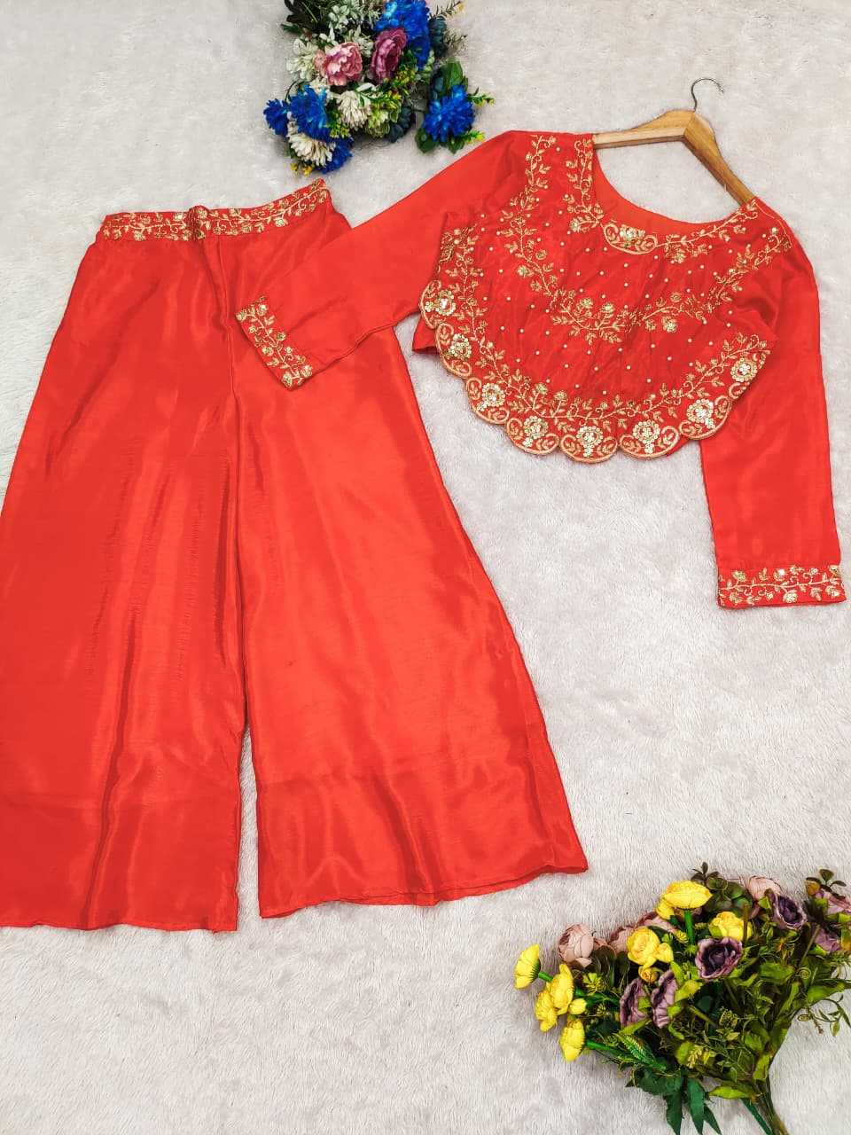 Chinon Silk Embroidered Kurti